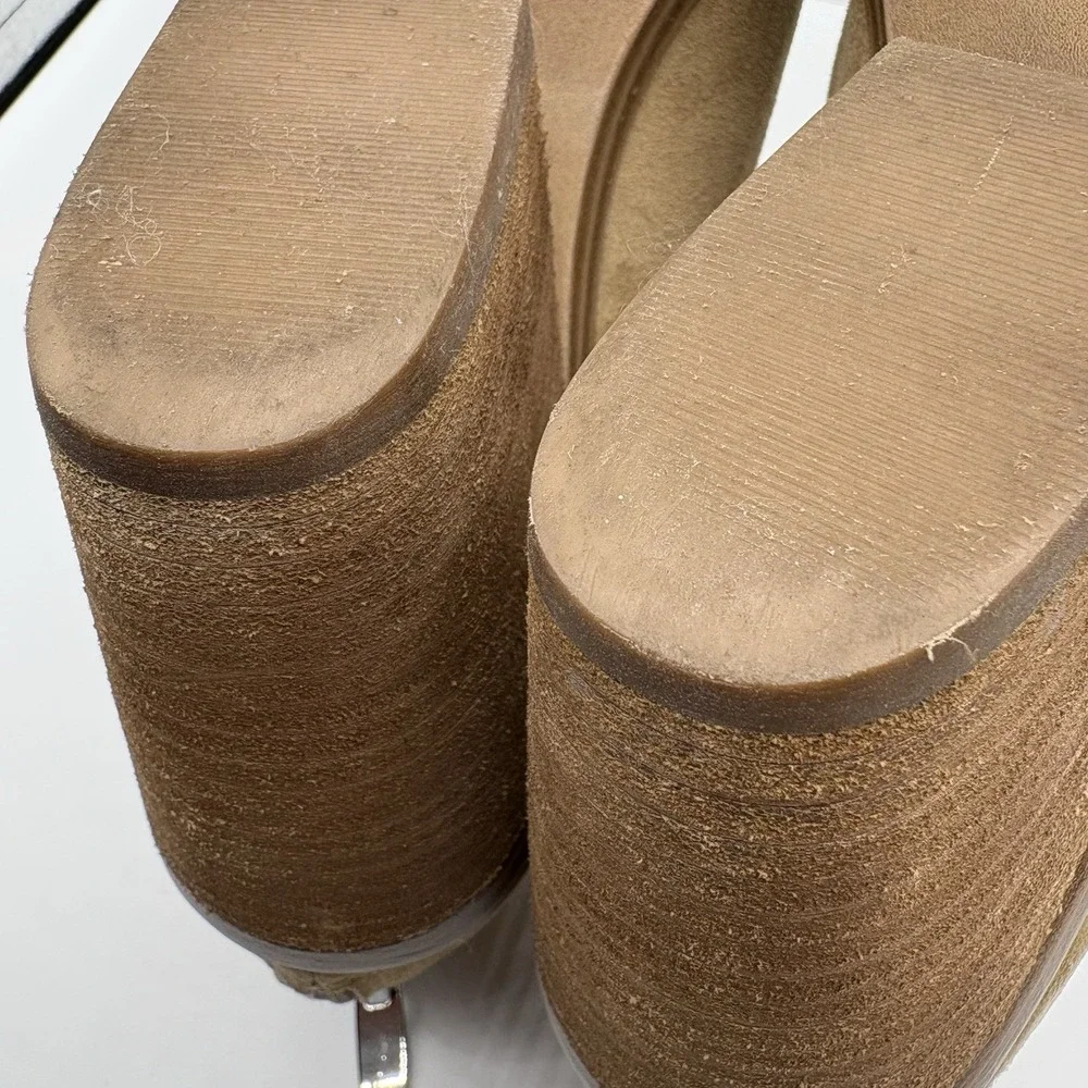 STEVE MADDEN Camryn Booties Women's Size 8.5 Beige Suede Leather‎ Cowboy Boot